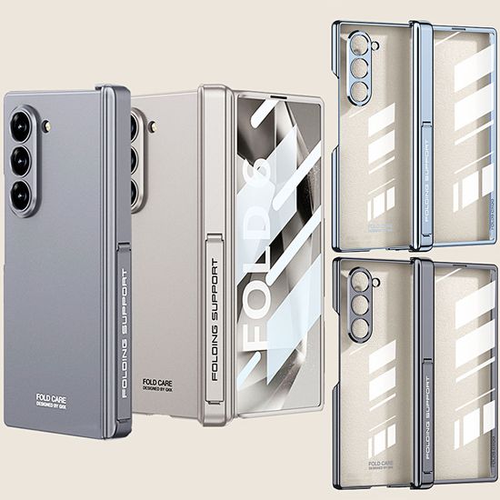 갤럭시 z폴드6 투명 강화유리 힌지보호 스탠드 케이스