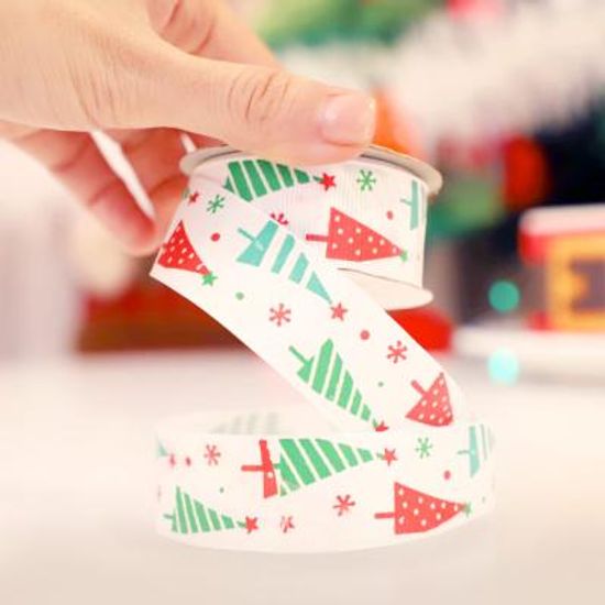 크리스마스 리본 포장끈 9m (1.화이트트리)