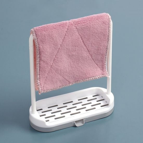 물빠짐 수세미+행주 거치대(그레이) 싱크대 행주걸이