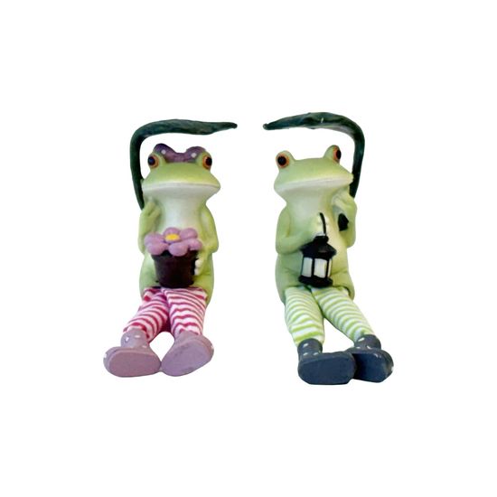 개구리 러브 앉은 인형 장식 세트