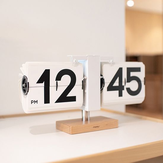 무아스 클래식 모던우드 플립 탁상시계 미니/빅