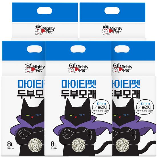 [마이티펫] 두부모래 가는입자 베이비파우더 8LX5개