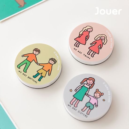 [꼬메모이X제로퍼제로] 자석지우개 시스터스&브라더스