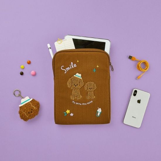 노트북파우치방수캔버스_부클컬리푸들아이패드,13,15