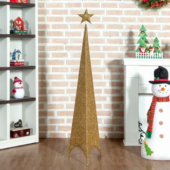 크리스마스장식(골드 삼각뿔)/트리장식 원뿔트리