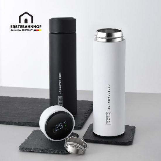 캠핑 직장인 온도 측정 보온 보냉 텀블러 500ml화이트