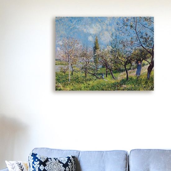 시슬레 - 비 지방의 봄의 과수원, 캔버스액자