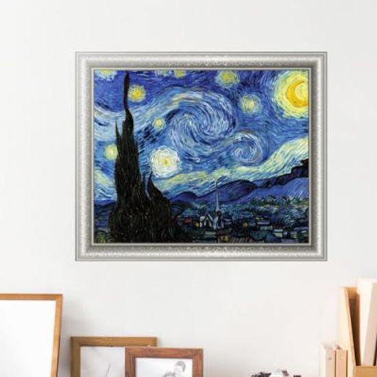 px063-명화_고흐의별이빛나는밤_창문그림액자(중형)_뮤럴시트지