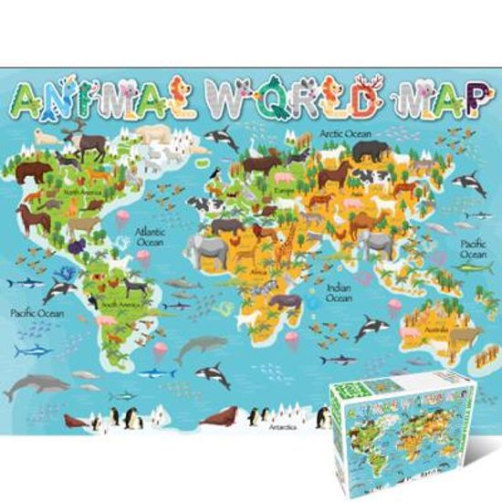 100피스 퍼즐 애니멀 월드맵 큰조각 HS780432