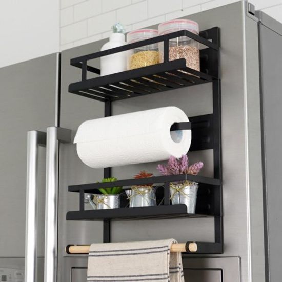 주방정리 냉장고 자석선반 4단 양념통 키친타올걸이