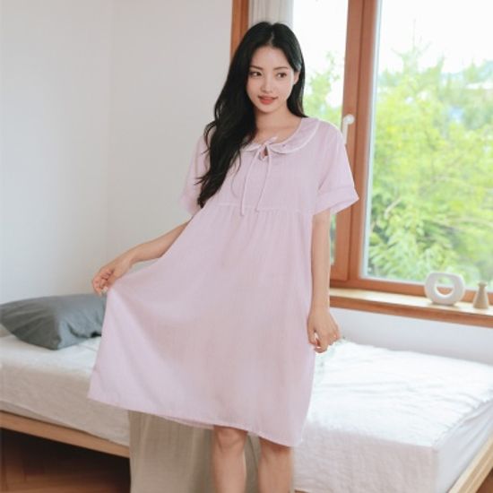 (통풍소재) 비올렛 여름 커플 원피스 잠옷 파자마