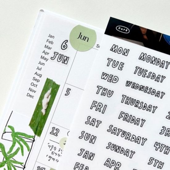 오브레코드 손글씨 날짜 스티커