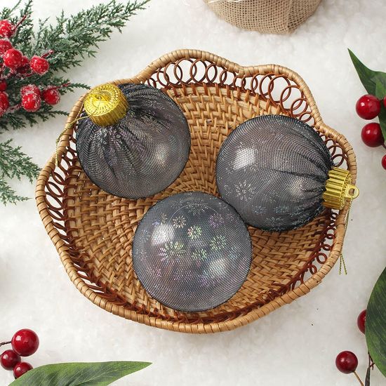 [도토로]시스루 레이스 장식볼 3p(8cm) (블랙데이지)