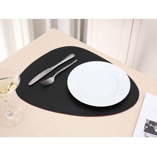 [쿠킹홈]페블 양면 가죽 테이블매트(블랙+레드)