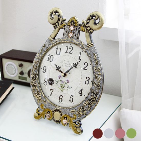 무소음 장미멜로디 대형 주물 탁상시계 HST-387