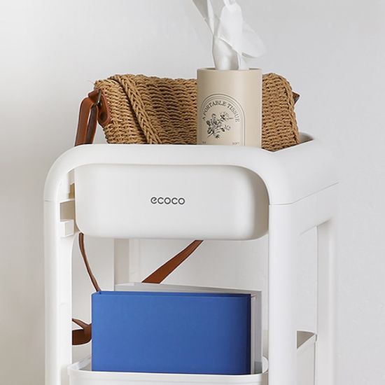 2단 3단 수납 서랍형 슬라이딩 이동식 트롤리 ecoco
