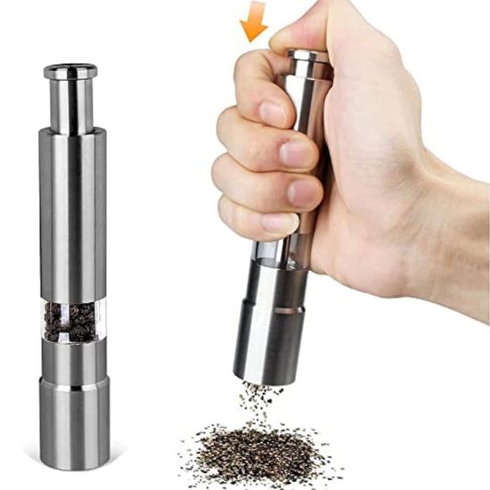 키친원 스텐304 후추 그라인더+핑크 소금 원터치 K943