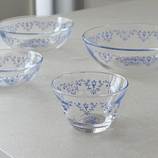 마메종 블루로즈 유리 글라스 디저트볼 1p