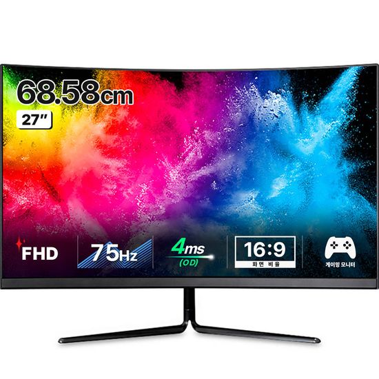 27형 FHD 1500R 커브드 게이밍 리얼75 모니터 68.6cm