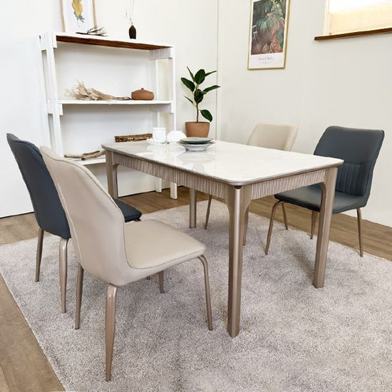 스크레치에 강한 세라믹 4인식탁세트(의자4개) BK007