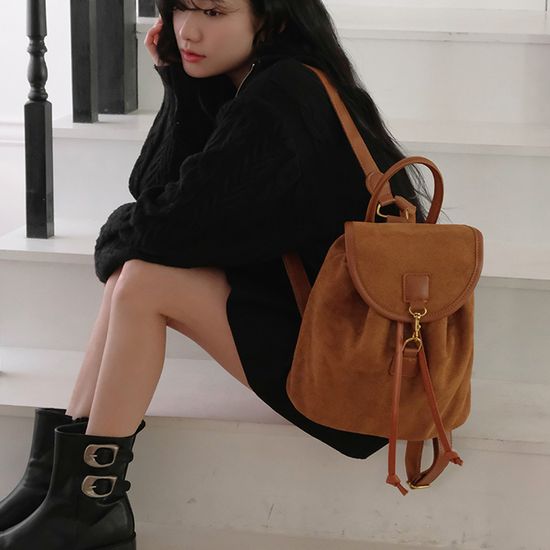 스웨이드 버클 복조리 미니 백팩 2color
