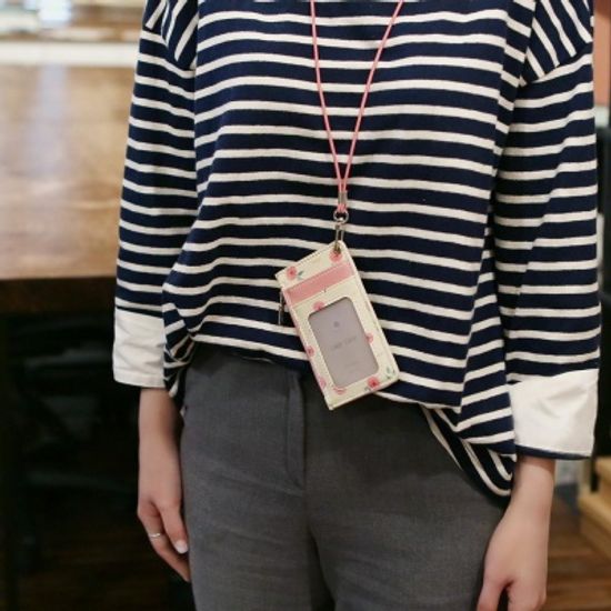 핑크풋 꽃길 목걸이카드지갑