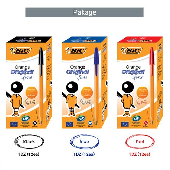 빅 프랑스산 0.8mm 유성볼펜 오렌지파인 Original 1타