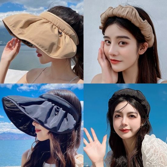 UV차단 돌돌이 썬캡 여름 여성모자 머리띠 햇빛가리개
