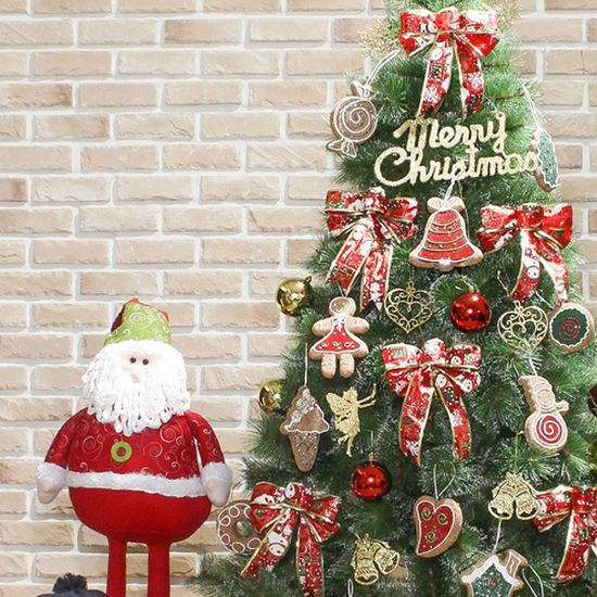 [도토로]180cm 쿠키리본 솔잎 풀세트 트리 (전구포함)