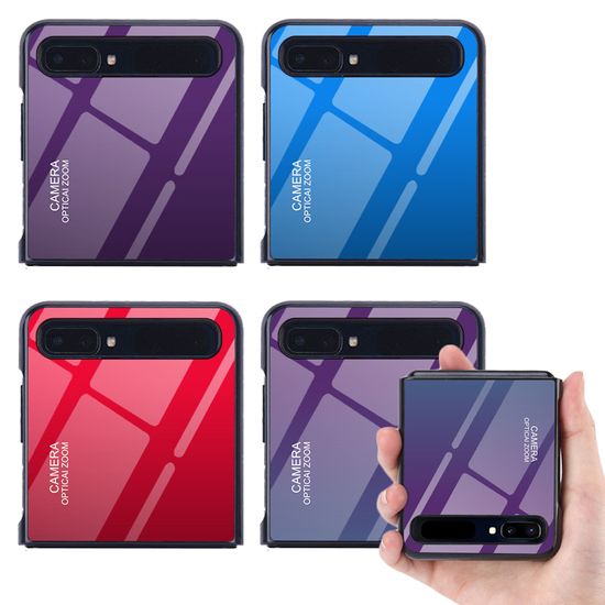 갤럭시 z플립 2 3 슬림핏 그라데이션 강화유리 케이스