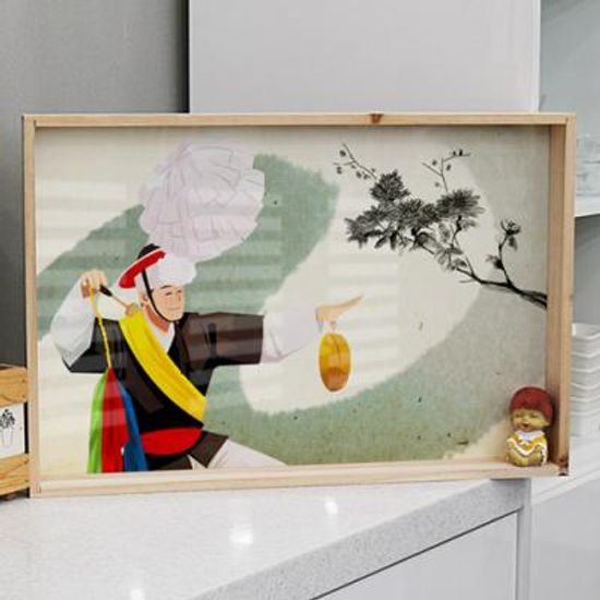 ie552-우드프레임액자_신명나는사물놀이(가로대형)