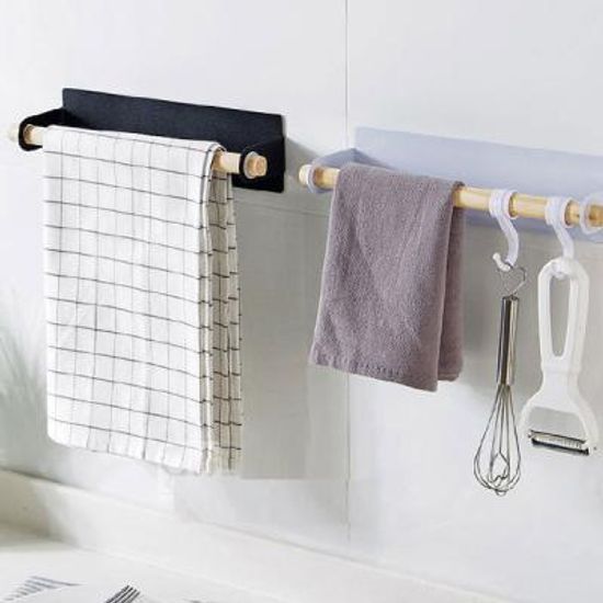 빠띠라인 부착식 다용도 우드 행거 주방걸이