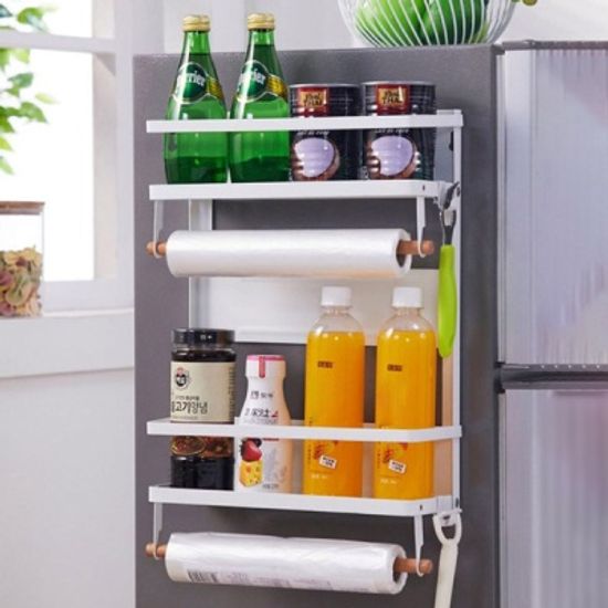 뉴 철제 냉장고 사이드 자석 선반 2단 대형 [조립식]
