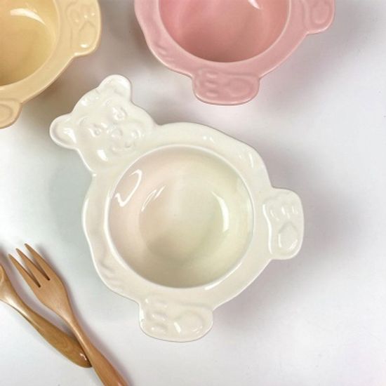 귀여운 곰돌이그릇 시리얼 베어볼 접시 3color 세트