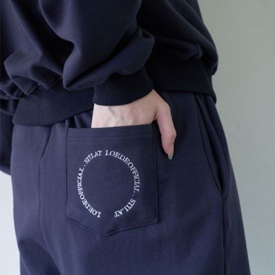 Sweat pants emblem (navy)