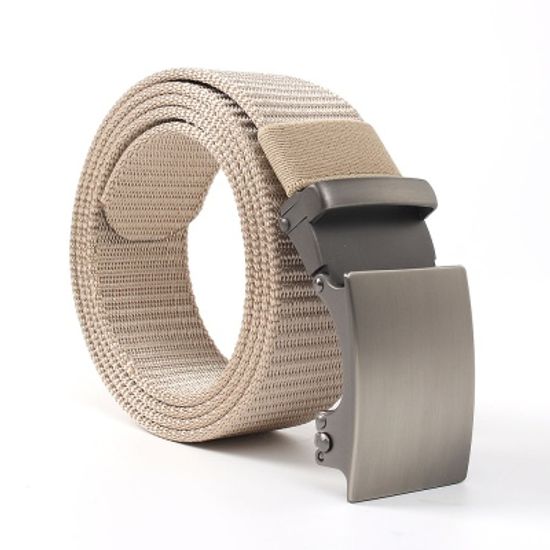 자동버클 패브릭 벨트(베이지) 혁띠 남자캐주얼벨트