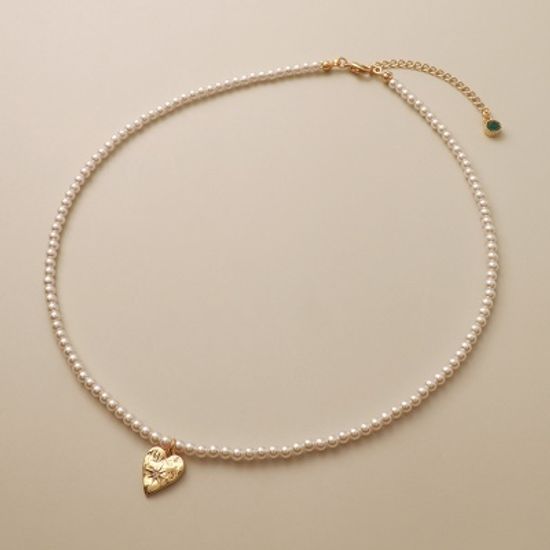 [선물포장] 하트 탄생석 진주 목걸이