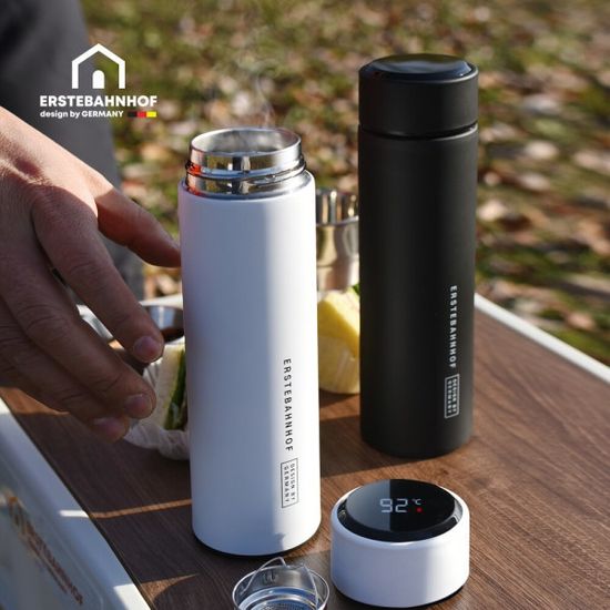 캠핑 직장인 온도 측정 보온 보냉 텀블러 500ml 블랙