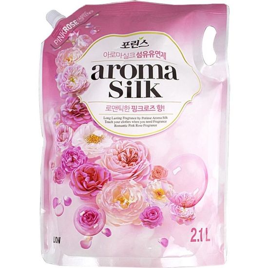 LION 포린스 아로마실크 섬유유연제 핑크로즈향 2.1L[