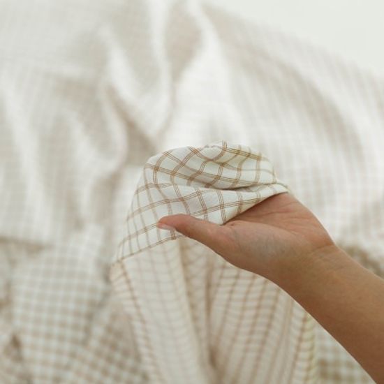 냉장고 인견 여름 홑이불-베이지체크