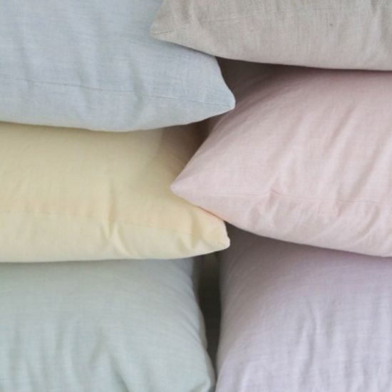 멜란 워싱 면 쿠션 커버-6컬러 (체크/무지)