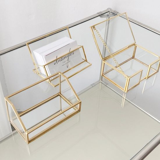 골드 프레임 명함꽂이 홀더 메모 꽂이