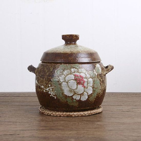 여주쌀독 분청 목단 쌀항아리 잡곡단지 3~4kg