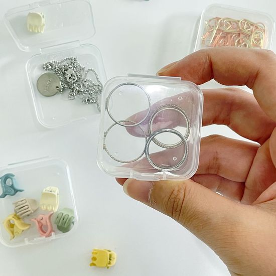 미니 플라스틱 케이스 투명 수납 보관함 다용도 사각