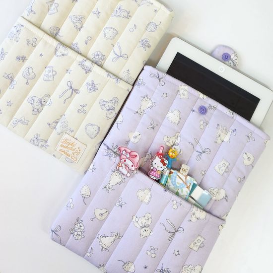 쁘띠미뇽 패브릭 책 아이패드 파우치