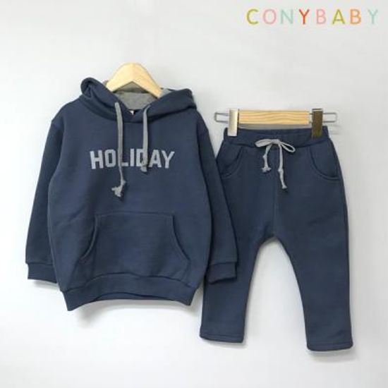 [CONY]홀리데이 기모후드 상하복세트(네이비)