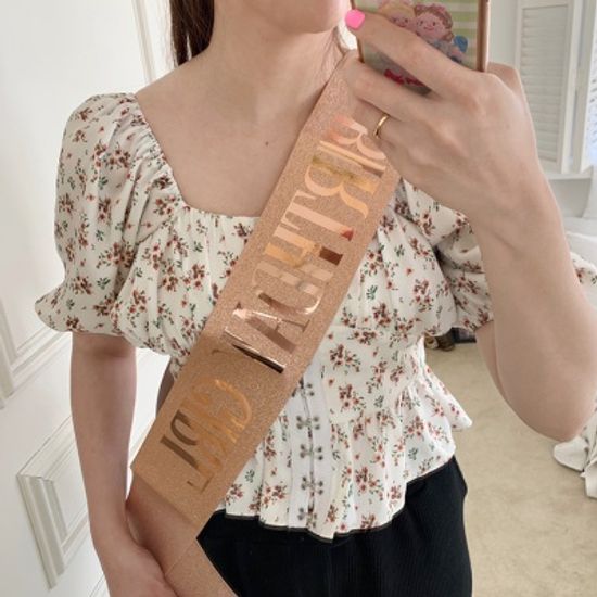Rose Gold Birthday Shoulder Ribbon 골드어깨띠