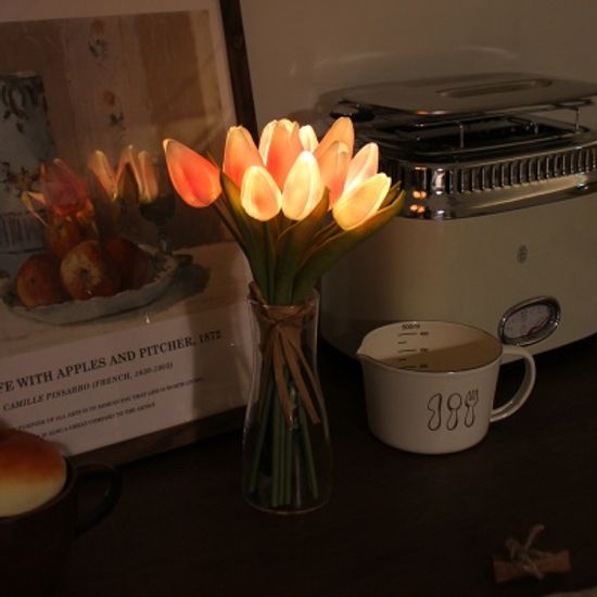 [via k studio] 핑크 튤립 부케 LED 무드등