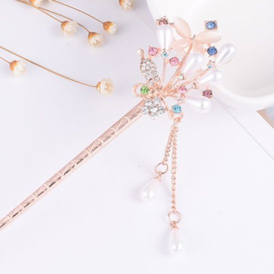 이엔 헤어 비녀(나비와 꽃) 올림머리 액세서리