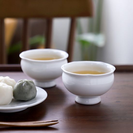 늘 설화 국산 물레 백자 도자기 만개 찻잔 1p